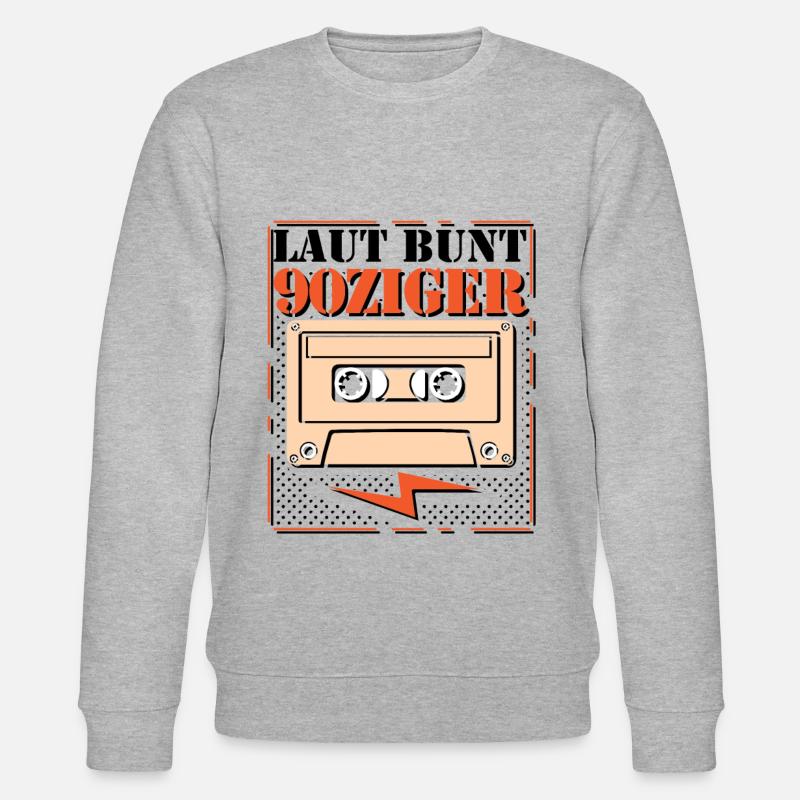 Laut Bunt 90ziger - Stanley/Stella Unisex Bio-Sweatshirt CHANGER  - Grau meliert