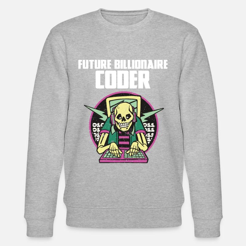 Future billionaire coder - Stanley/Stella CHANGER Unisex Organic Sweatshirt - heather grey