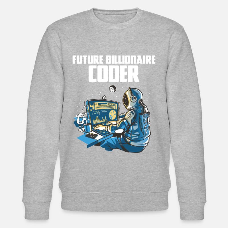 Future billionaire coder - Stanley/Stella CHANGER Unisex Organic Sweatshirt - heather grey