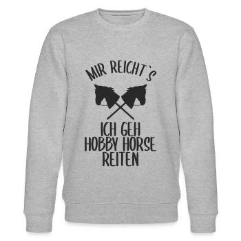 Hobby Horse Hobby Horsing Pferd Reiten Geschenk - Stanley/Stella Unisex Bio-Sweatshirt CHANGER  - Grau meliert - Vorne - Nik (191cm) & Marisol (170cm)