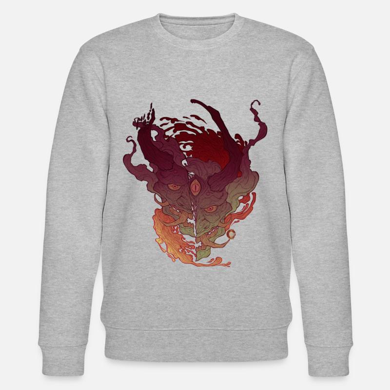 Dreiäugiger Oni-Dämon - Stanley/Stella Unisex Bio-Sweatshirt CHANGER  - Grau meliert