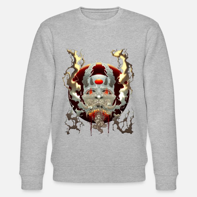 Oni Dämon Maske - Stanley/Stella Unisex Bio-Sweatshirt CHANGER  - Grau meliert
