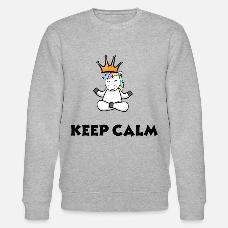 keep calm Einhorn - Stanley/Stella Unisex Bio-Sweatshirt CHANGER - Grau meliert