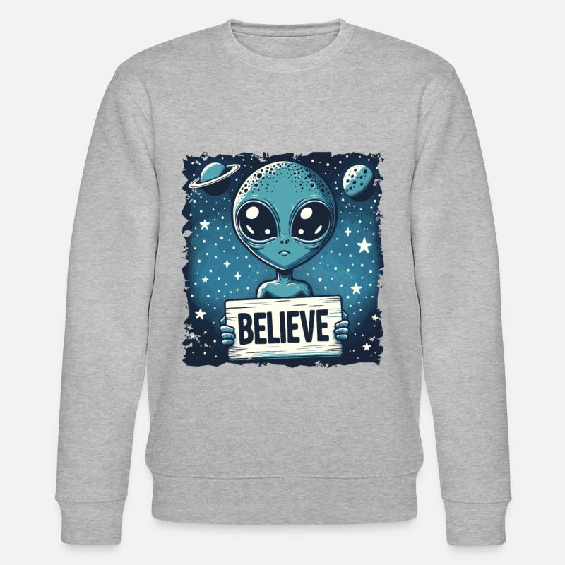 Drôle Alien Alien Croire - Sweat bio CHANGER Stanley/Stella Unisexe - gris chiné