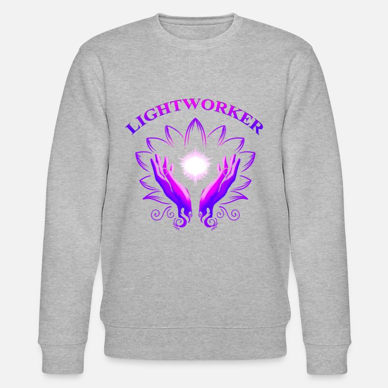 Holistic Healing Hands Lightworker Reiki - Stanley/Stella CHANGER Unisex Organic Sweatshirt - heather grey