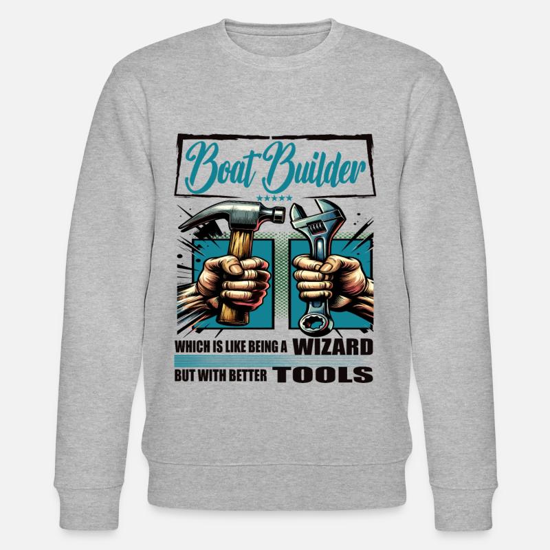 Boat builder Beruf Spruch Arbeiter - Stanley/Stella Unisex Bio-Sweatshirt CHANGER  - Grau meliert