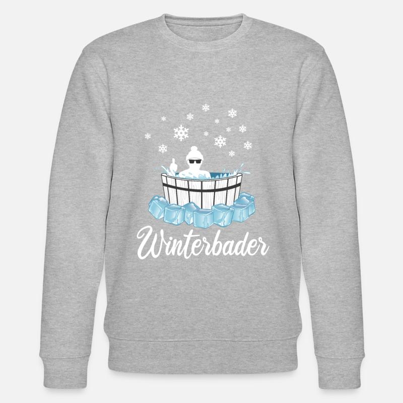 Winterbader Eisbaden Eisbad Spruch - Stanley/Stella Unisex Bio-Sweatshirt CHANGER  - Grau meliert