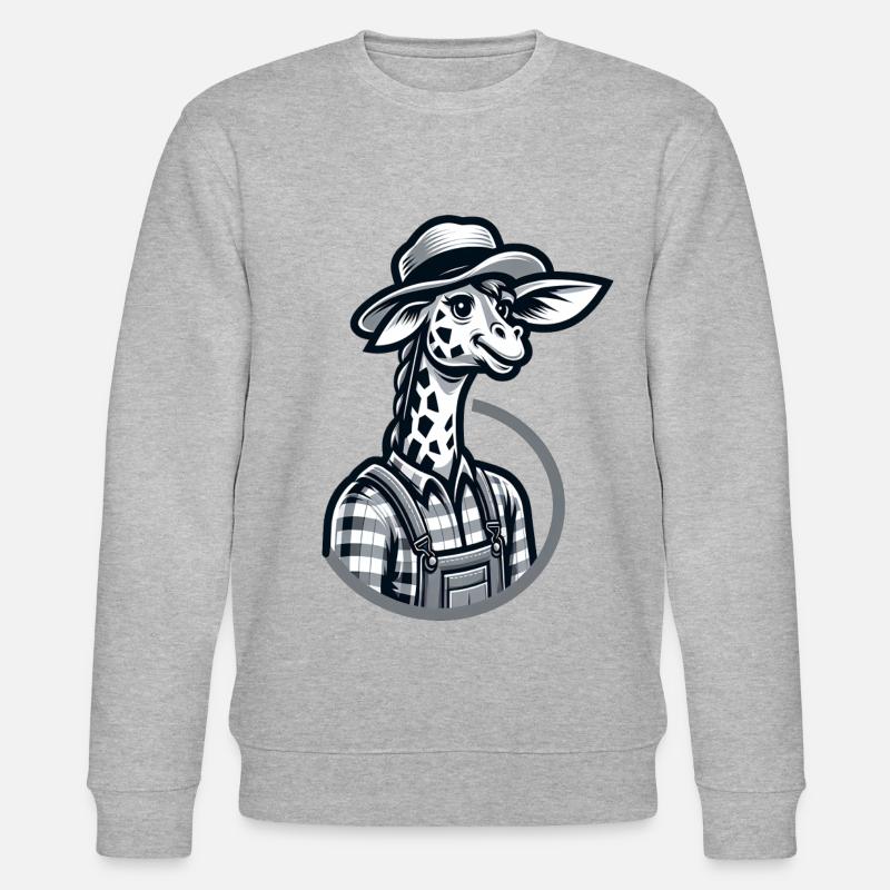 Fermier de girafe mignon - Sweat bio CHANGER Stanley/Stella Unisexe - gris chiné