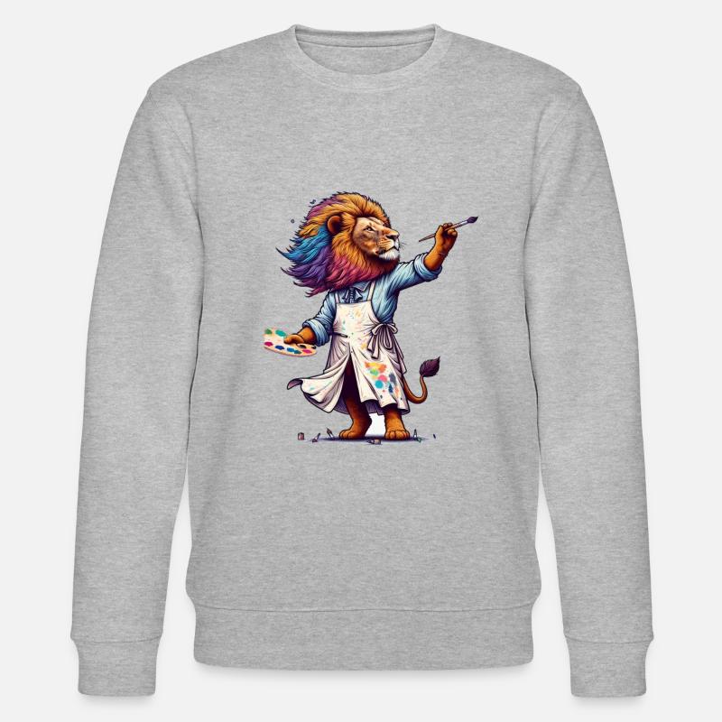 Artiste Lion mignon - Sweat bio CHANGER Stanley/Stella Unisexe - gris chiné