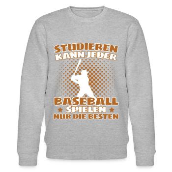 Lustiges Baseball für Pitcher und Catcher - Stanley/Stella Unisex Bio-Sweatshirt CHANGER  - Grau meliert - Vorne - Nik (191cm) & Marisol (170cm)