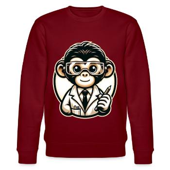 Singe mignon scientifique - Sweat bio CHANGER Stanley/Stella Unisexe - bordeaux - Devant - Nik (191cm) & Marisol (170cm)