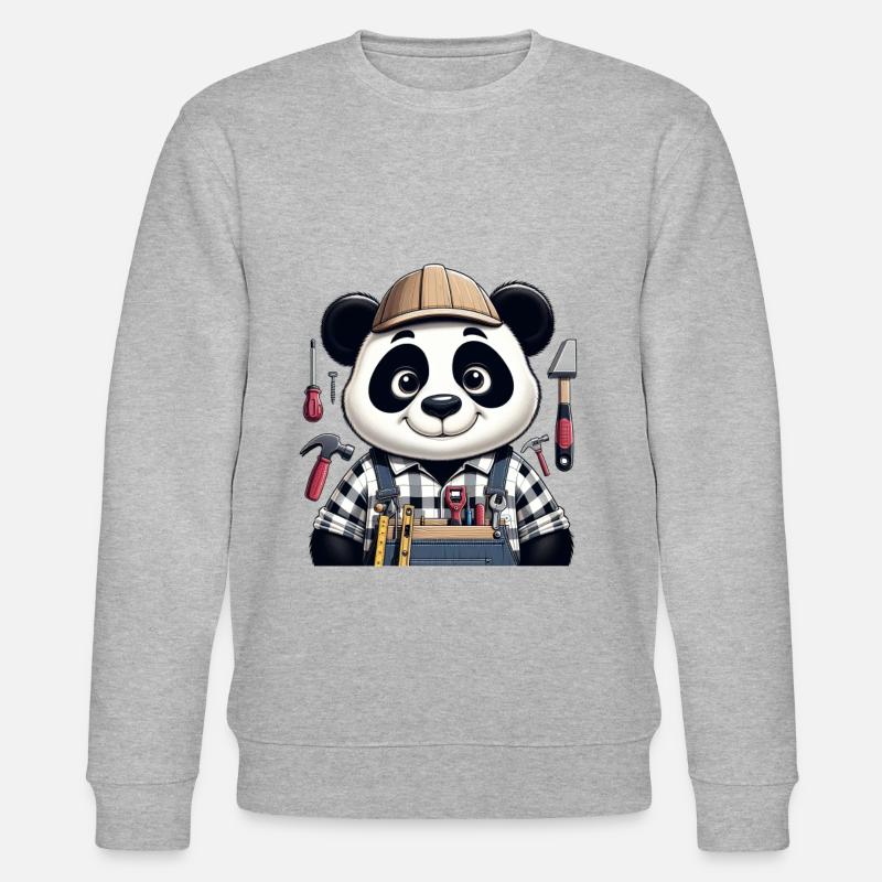Artisan panda mignon - Sweat bio CHANGER Stanley/Stella Unisexe - gris chiné