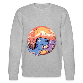 Drachen Märchenfigur Fantasy Kinder Dinos Baby - Stanley/Stella Unisex Bio-Sweatshirt CHANGER  - Grau meliert - Vorne - Nik (191cm) & Marisol (170cm)