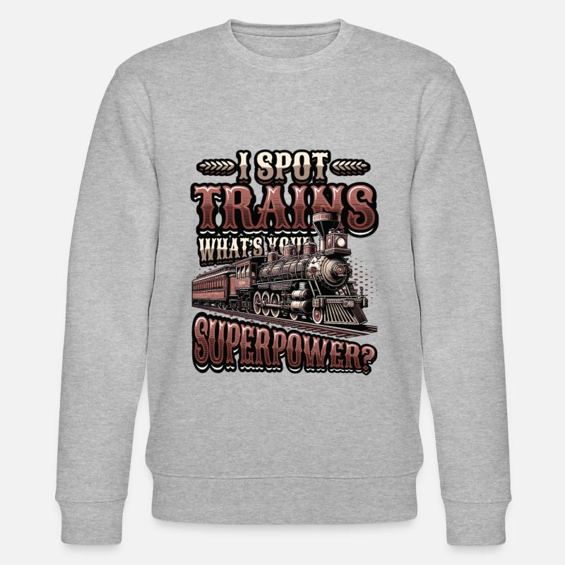 Trainspotting Train Lovers Trains - Sweat bio CHANGER Stanley/Stella Unisexe - gris chiné