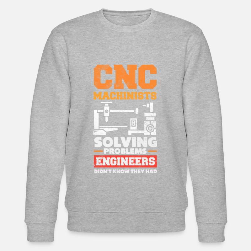 Machiniste CNC drôle - Sweat bio CHANGER Stanley/Stella Unisexe - gris chiné