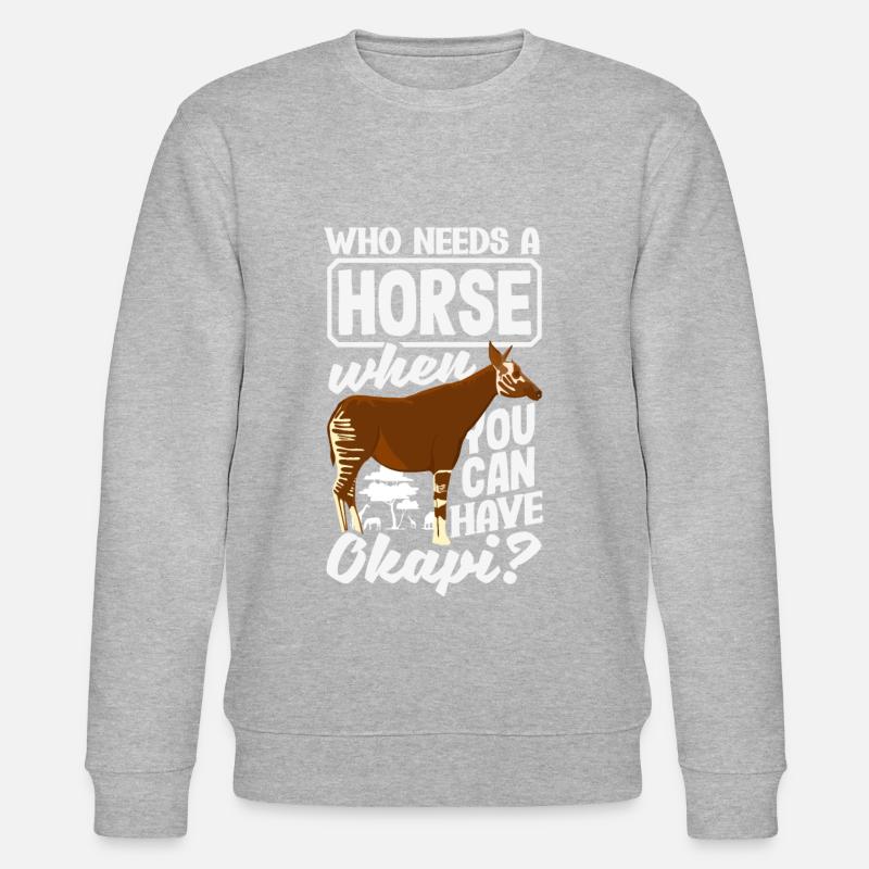 Lustiger Tierpfleger Okapi-liebhaber - Stanley/Stella Unisex Bio-Sweatshirt CHANGER - Grau meliert
