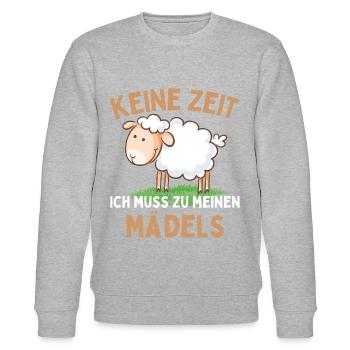 Ich muss zu meinen Mädels! Lustiger Schaf Schäfer - Stanley/Stella Unisex Bio-Sweatshirt CHANGER  - Grau meliert - Vorne - Nik (191cm) & Marisol (170cm)