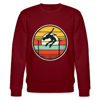 High Jump - Stanley/Stella CHANGER Unisex Organic Sweatshirt - burgundy - Front - Nik (191cm) & Marisol (170cm)