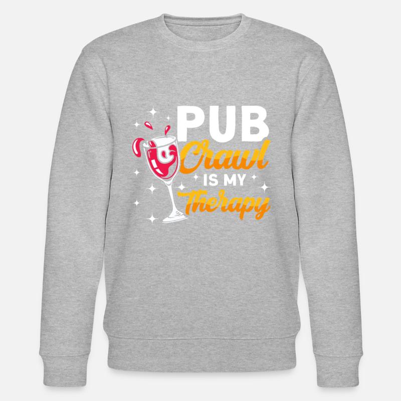 Crawled Pub Crawl Alcohol Drinking - Stanley/Stella CHANGER Unisex Organic Sweatshirt - heather grey
