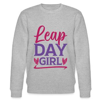 Happy Birthday Schaltjahr 29. Februar Schalttag - Stanley/Stella Unisex Bio-Sweatshirt CHANGER  - Grau meliert - Vorne - Nik (191cm) & Marisol (170cm)