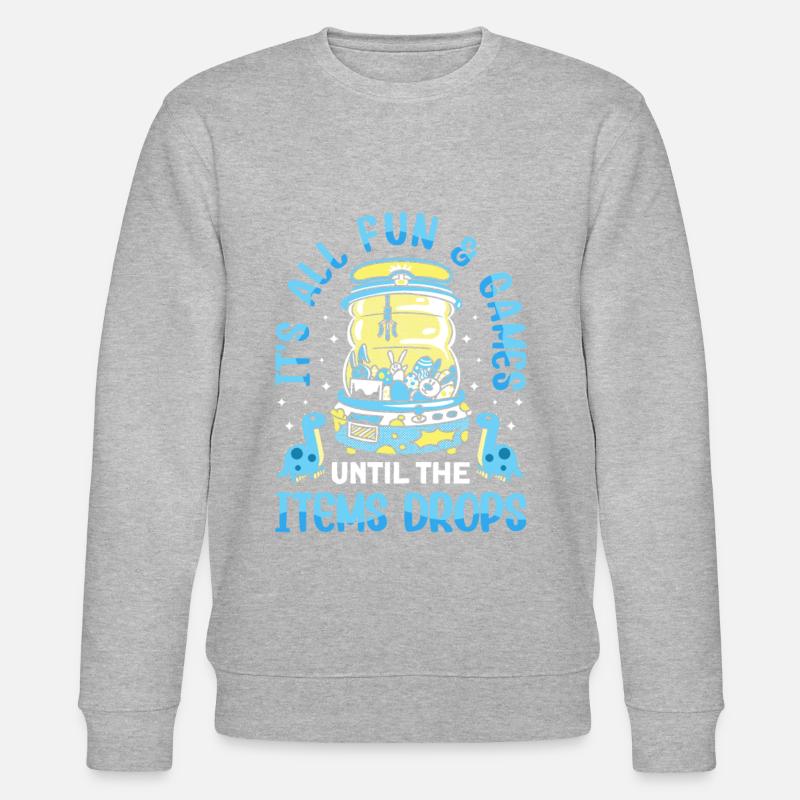 Claw Game Funny Claw Machine - Stanley/Stella CHANGER Unisex Organic Sweatshirt - heather grey