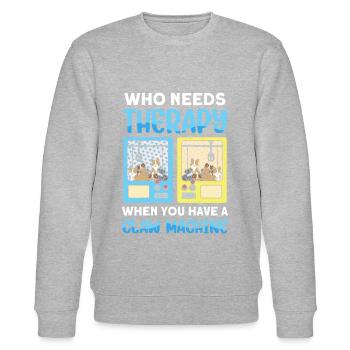 Claw Game Funny Claw Machine - Stanley/Stella CHANGER Unisex Organic Sweatshirt - heather grey - Front - Nik (191cm) & Marisol (170cm)