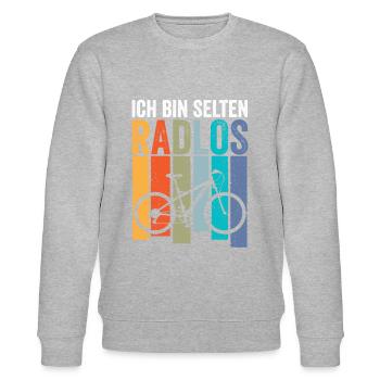 Ich bin selten Radlos - Stanley/Stella Unisex Bio-Sweatshirt CHANGER  - Grau meliert - Vorne - Nik (191cm) & Marisol (170cm)