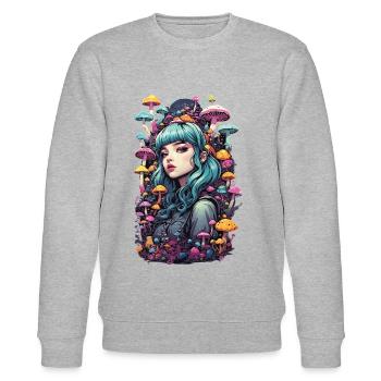 Festival des champignons Psy Trance Goa E-Girl Design - Sweat bio CHANGER Stanley/Stella Unisexe - gris chiné - Devant - Nik (191cm) & Marisol (170cm)