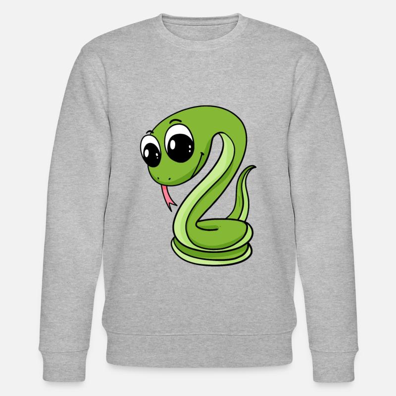 Serpent vert mignon - Sweat bio CHANGER Stanley/Stella Unisexe - gris chiné