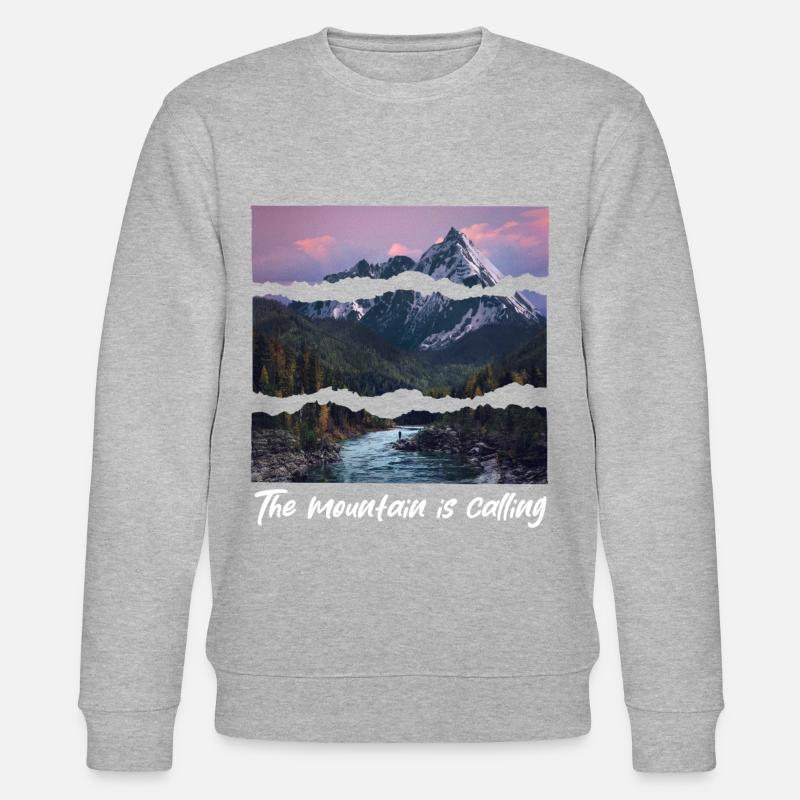 the mountain is calling - Stanley/Stella CHANGER Unisex Organic Sweatshirt - heather grey