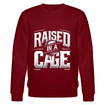 Raised In A Cage 20 - Stanley/Stella CHANGER Unisex Organic Sweatshirt - burgundy - Front - Nik (191cm) & Marisol (170cm)