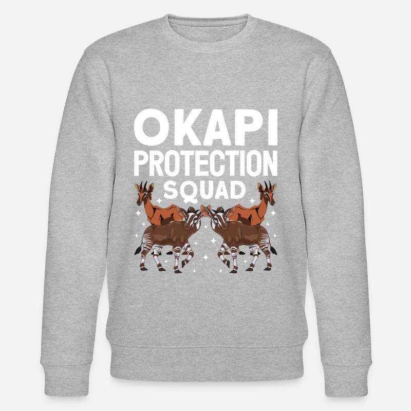 Funny zookeeper okapi lover - Stanley/Stella CHANGER Unisex Organic Sweatshirt - heather grey