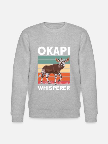 Lustiger Tierpfleger Okapi-liebhaber - Stanley/Stella Unisex Bio-Sweatshirt CHANGER  - Grau meliert