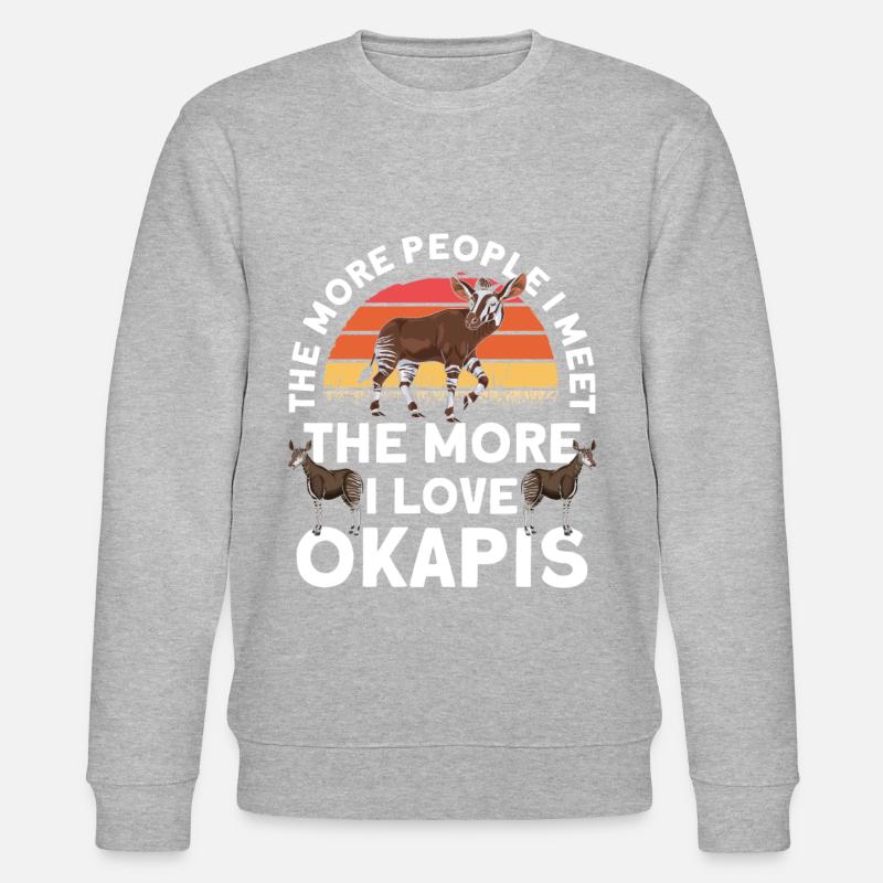 Funny zookeeper okapi lover - Stanley/Stella CHANGER Unisex Organic Sweatshirt - heather grey