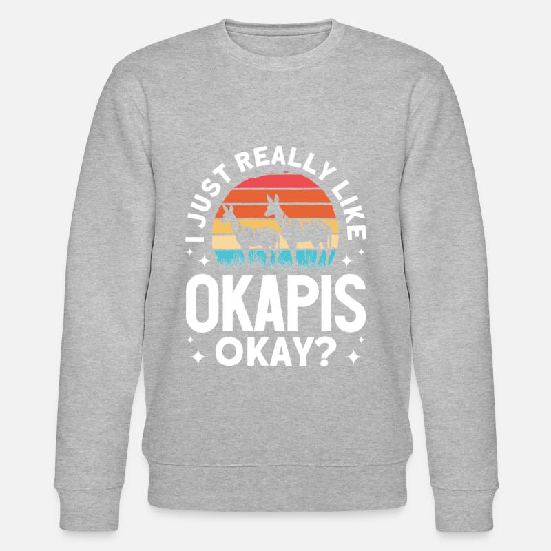 Funny zookeeper okapi lover - Stanley/Stella CHANGER Unisex Organic Sweatshirt - heather grey