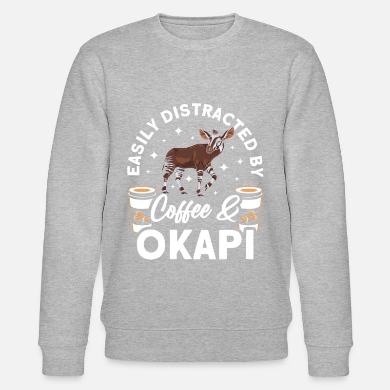 Funny zookeeper okapi lover - Stanley/Stella CHANGER Unisex Organic Sweatshirt - heather grey
