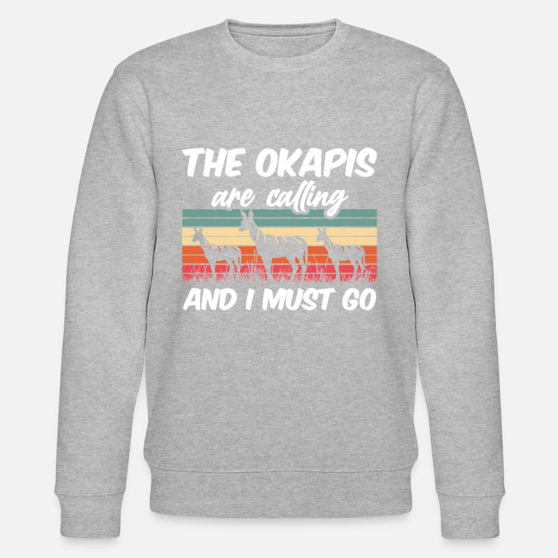 Funny zookeeper okapi lover - Stanley/Stella CHANGER Unisex Organic Sweatshirt - heather grey
