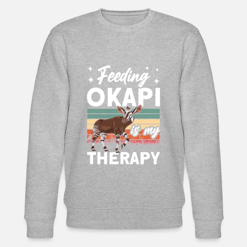 Funny zookeeper okapi lover - Stanley/Stella CHANGER Unisex Organic Sweatshirt - heather grey