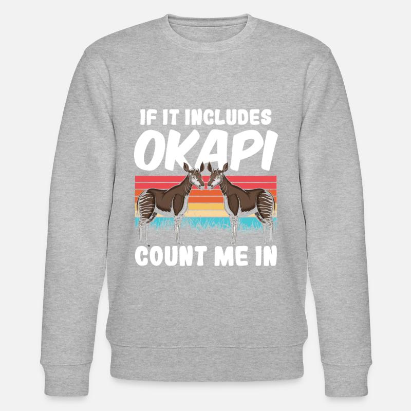 Funny zookeeper okapi lover - Stanley/Stella CHANGER Unisex Organic Sweatshirt - heather grey