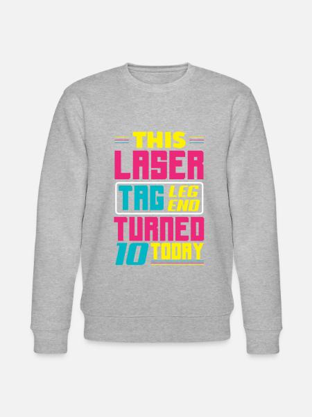 Laser Tag Birthday Party – Laser Tag 10 - Stanley/Stella CHANGER Unisex Organic Sweatshirt - heather grey