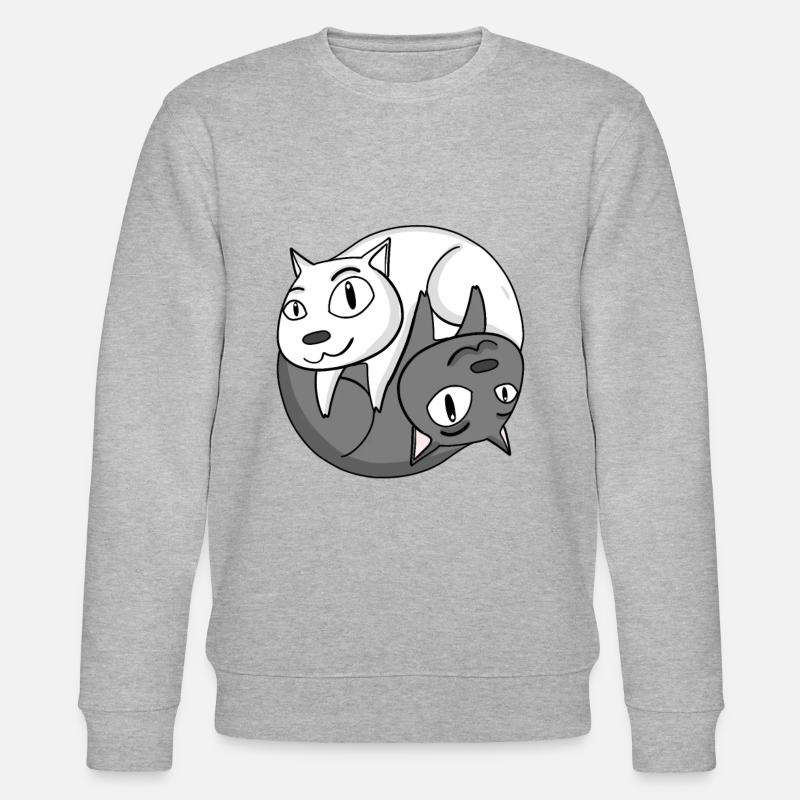 Chat Yin Yang - Sweat bio CHANGER Stanley/Stella Unisexe - gris chiné