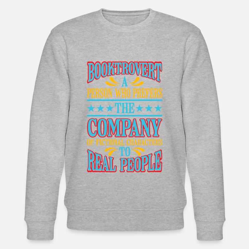 Booktrovert Definition Description 6 - Stanley/Stella CHANGER Unisex Organic Sweatshirt - heather grey
