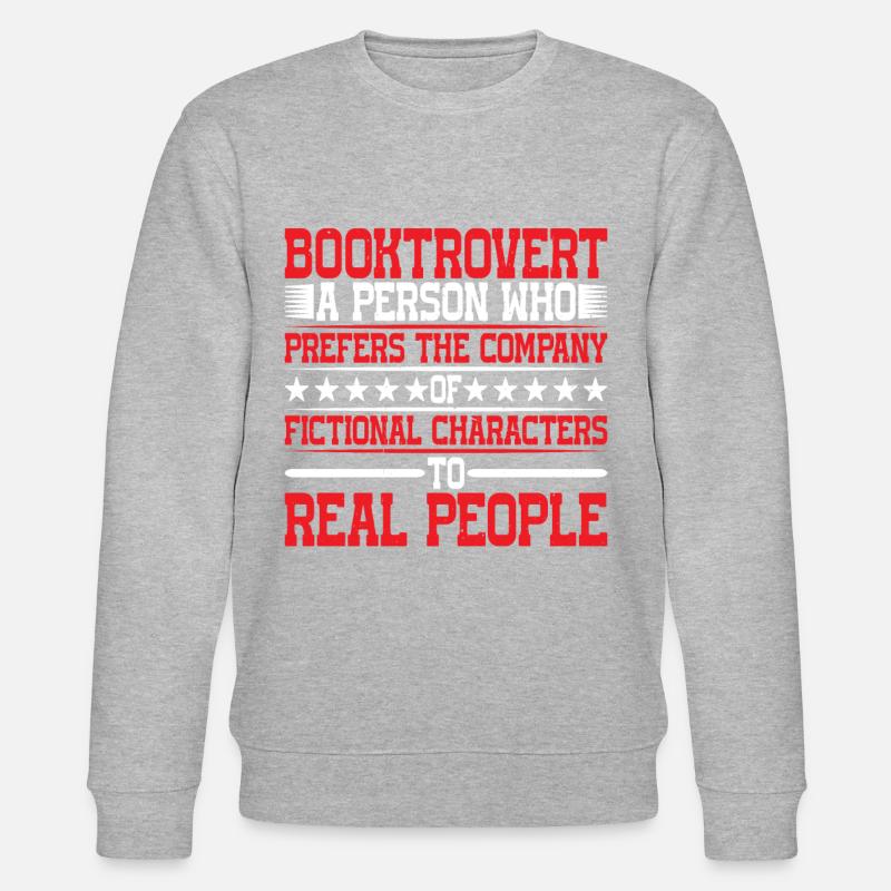 Booktrovert Definition Description 7 - Stanley/Stella CHANGER Unisex Organic Sweatshirt - heather grey