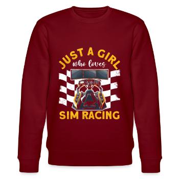 Simulator Cockpit Esports Sim Racing - Stanley/Stella Unisex Bio-Sweatshirt CHANGER  - Burgunderrot - Vorne - Nik (191cm) & Marisol (170cm)