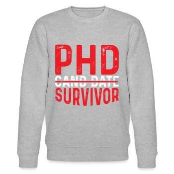 Phd Candidate Survivor 12 - Stanley/Stella Unisex Bio-Sweatshirt CHANGER  - Grau meliert - Vorne - Nik (191cm) & Marisol (170cm)