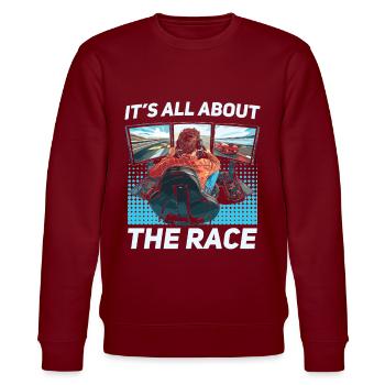 Simulator Cockpit Esports Sim Racing - Stanley/Stella Unisex Bio-Sweatshirt CHANGER  - Burgunderrot - Vorne - Nik (191cm) & Marisol (170cm)