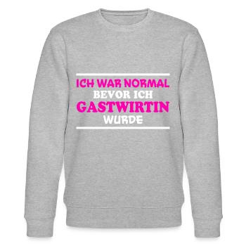 Gastwirtin Spruch Kneipe Fun Gastwirtin Geschenk - Stanley/Stella Unisex Bio-Sweatshirt CHANGER  - Grau meliert - Vorne - Nik (191cm) & Marisol (170cm)
