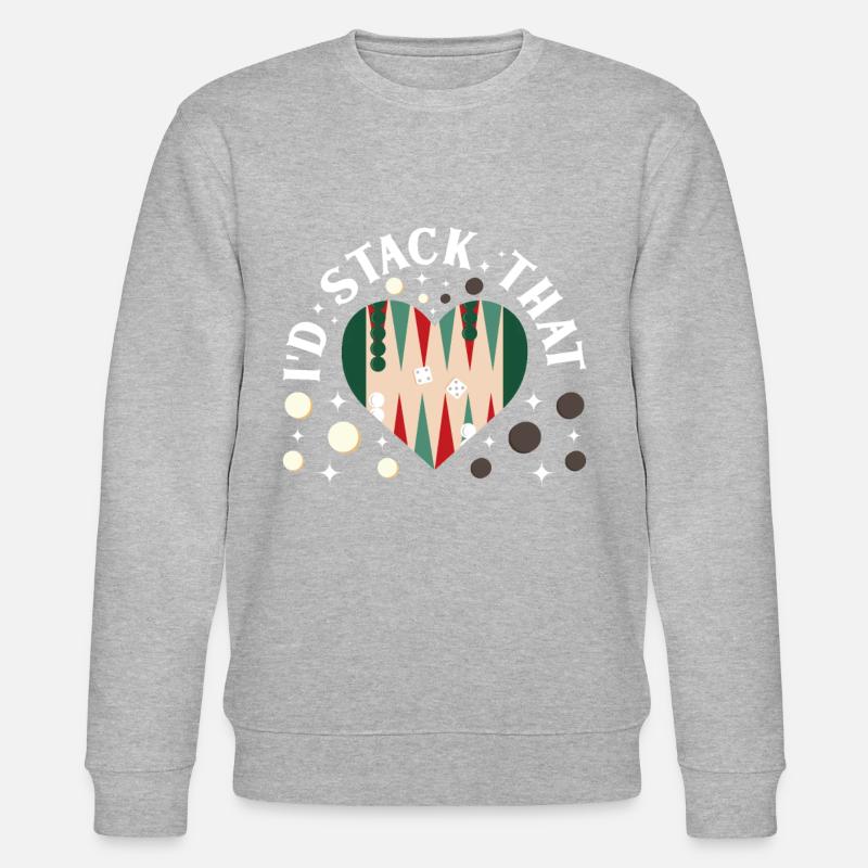 Board Game Funny Backgammon - Stanley/Stella CHANGER Unisex Organic Sweatshirt - heather grey