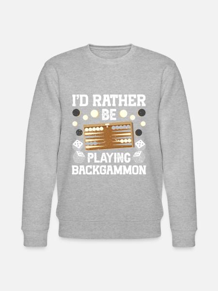 Board Game Funny Backgammon - Stanley/Stella CHANGER Unisex Organic Sweatshirt - heather grey