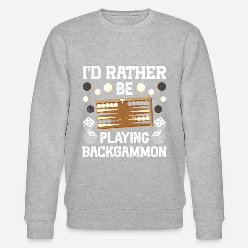 Board Game Funny Backgammon - Stanley/Stella CHANGER Unisex Organic Sweatshirt - heather grey